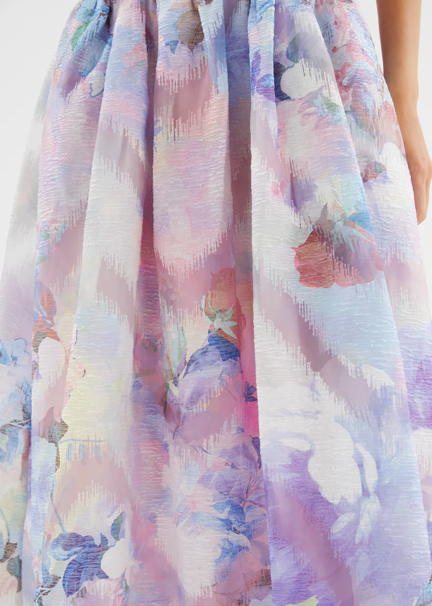 Milly Maxi Dress - Lilac Watercolour - Image 9