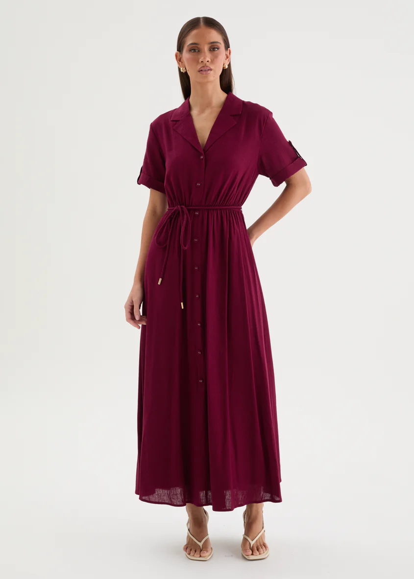 Mireya Midi Dress - Mulberry - Image 3