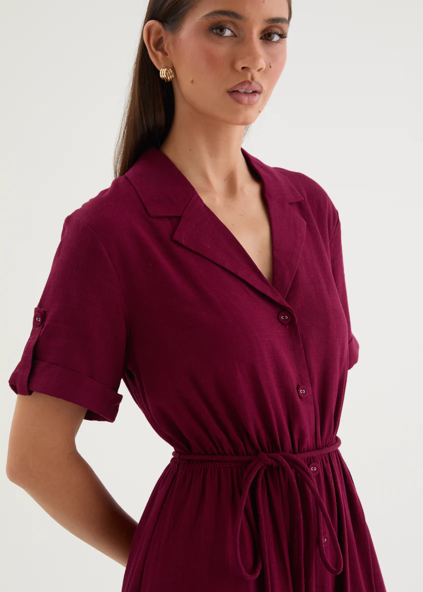 Mireya Midi Dress - Mulberry - Image 7