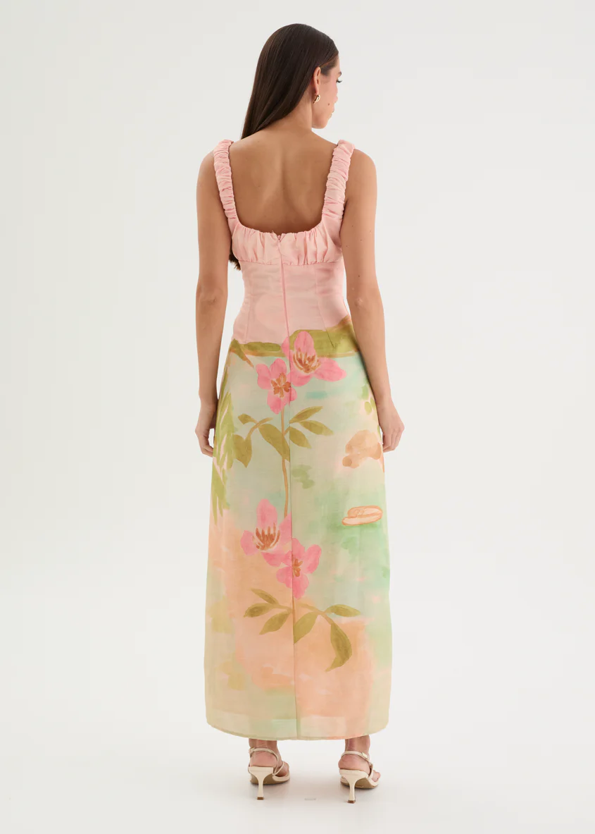 Monets Midi Dress - Pink Lagoon - Image 6
