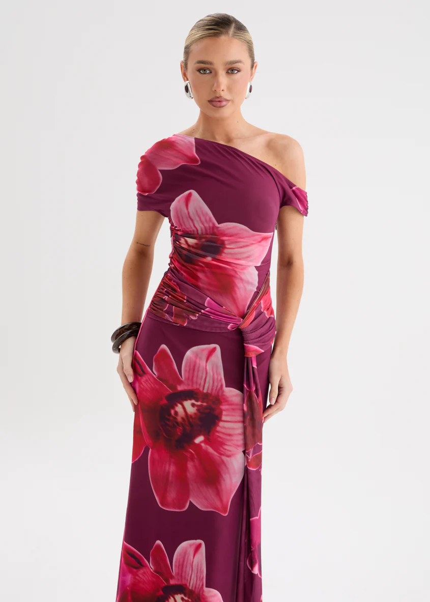 Monica Mesh Drop Shoulder Maxi Dress - Enigma Floral - Image 4
