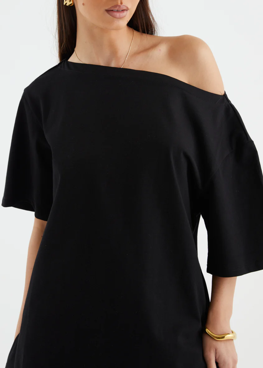 Mylee Drop Shoulder Top - Black - Image 8