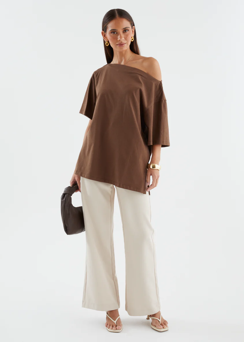 Mylee Drop Shoulder Top - Chocolate - Image 10