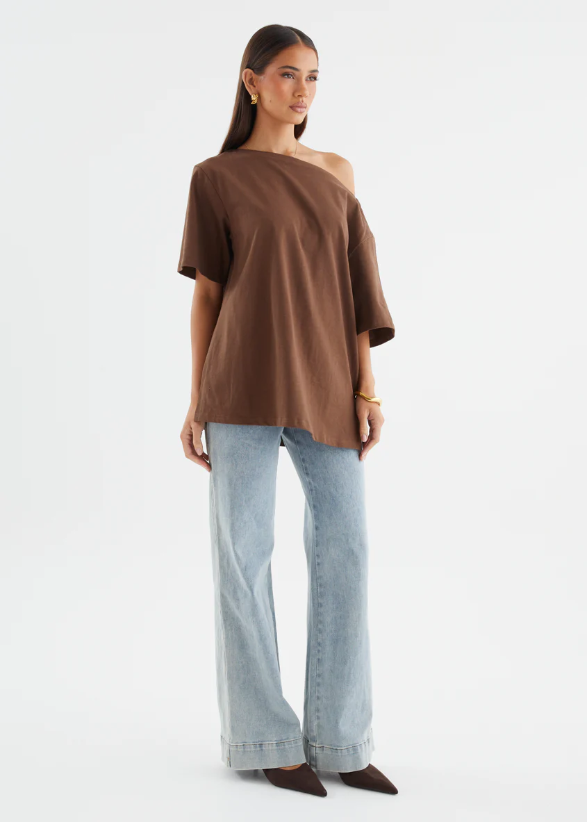 Mylee Drop Shoulder Top - Chocolate - Image 6