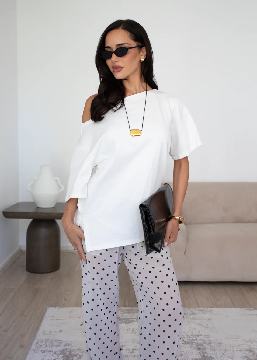 Mylee Drop Shoulder Top - Off White - Image 18