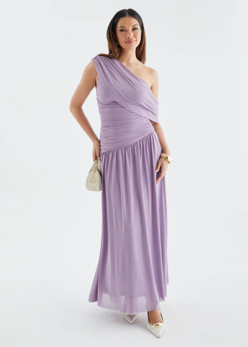 Mystic Drop Shoulder Maxi Dress - Amethyst