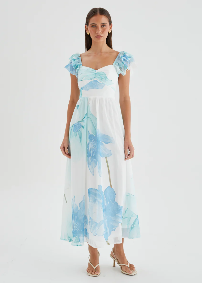 Nahla Maxi Dress - Blue Wildflower - Image 10