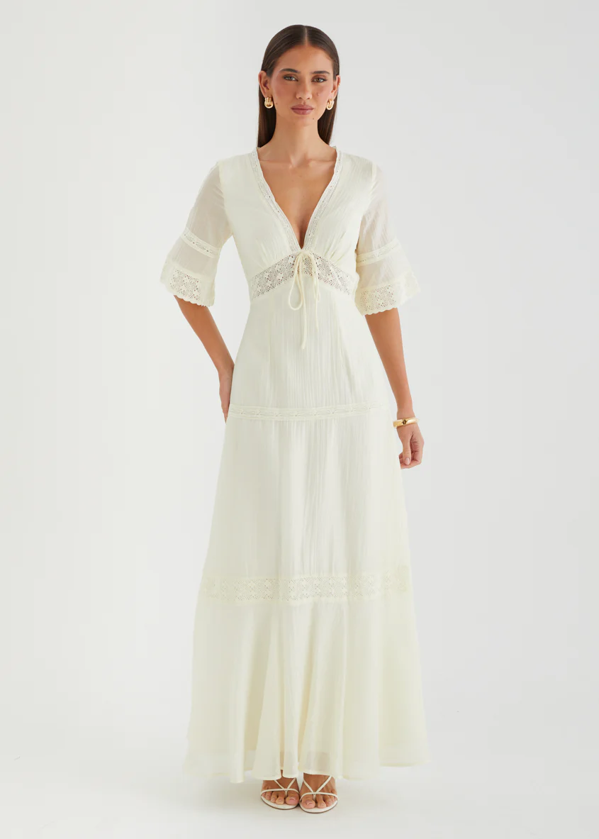 Nalaysia Maxi Dress - Cream - Image 2