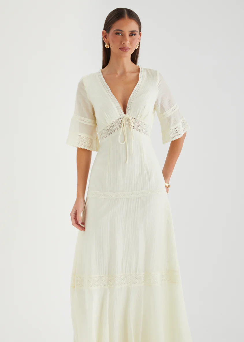 Nalaysia Maxi Dress - Cream - Image 3