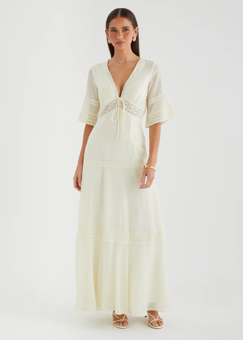 Nalaysia Maxi Dress - Cream - Image 4