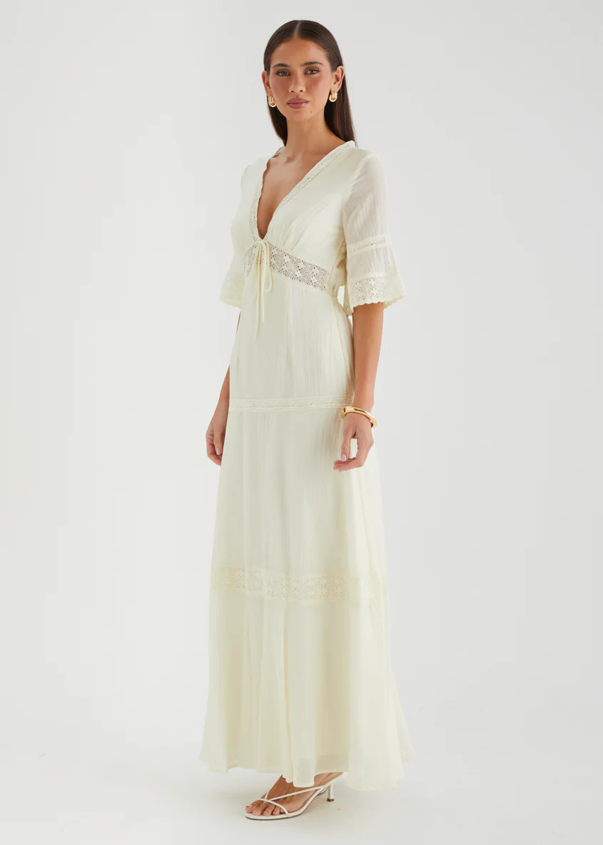 Nalaysia Maxi Dress - Cream - Image 5