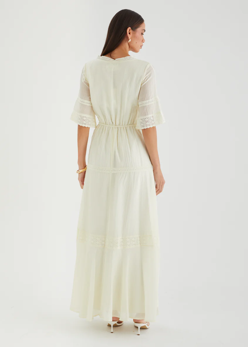 Nalaysia Maxi Dress - Cream - Image 6