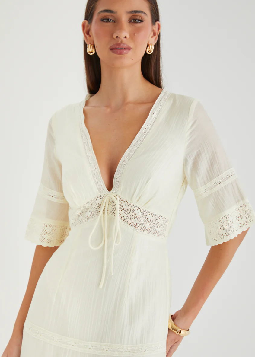 Nalaysia Maxi Dress - Cream - Image 7