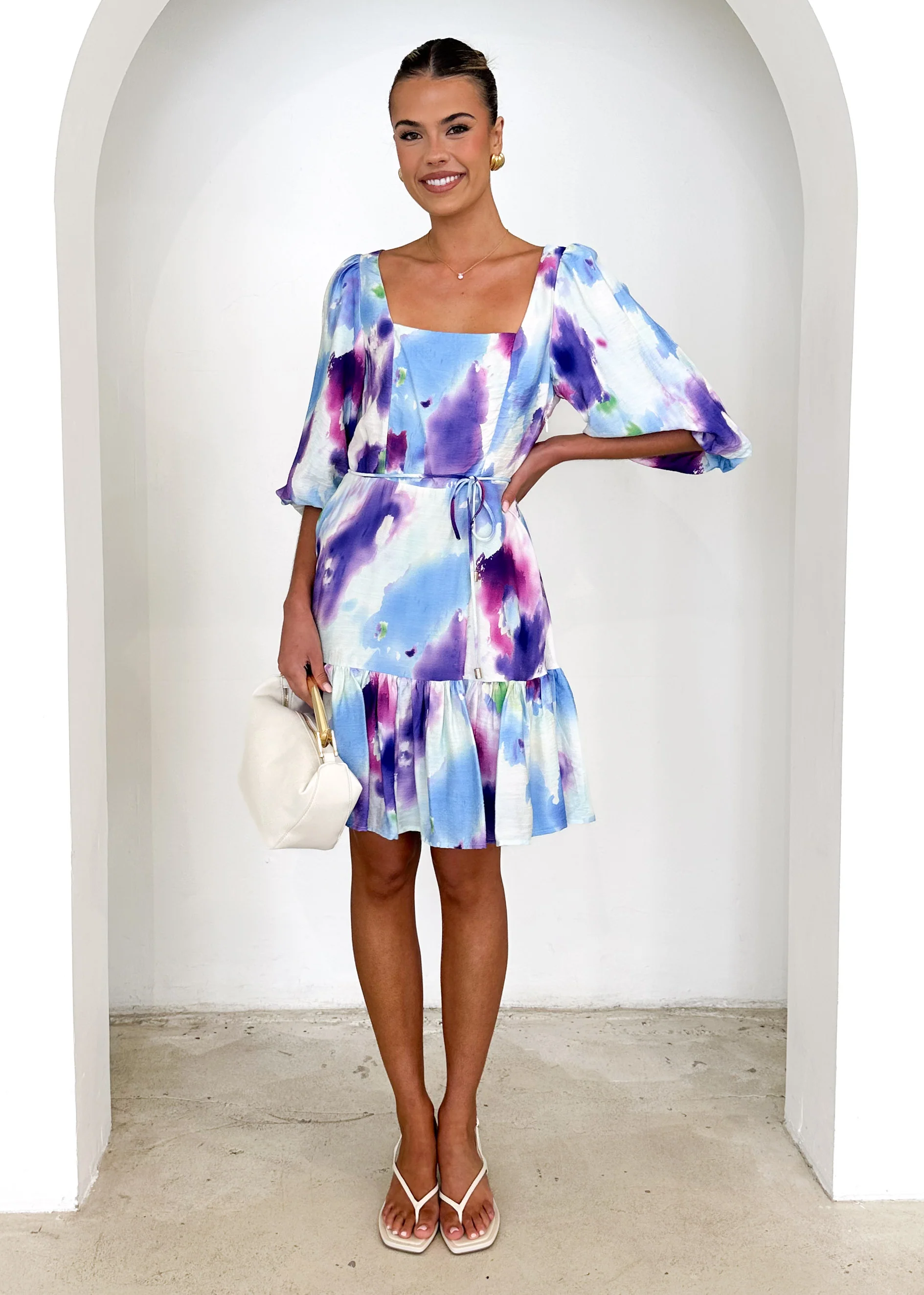 Namisha Dress - Violet Watercolour - Image 6