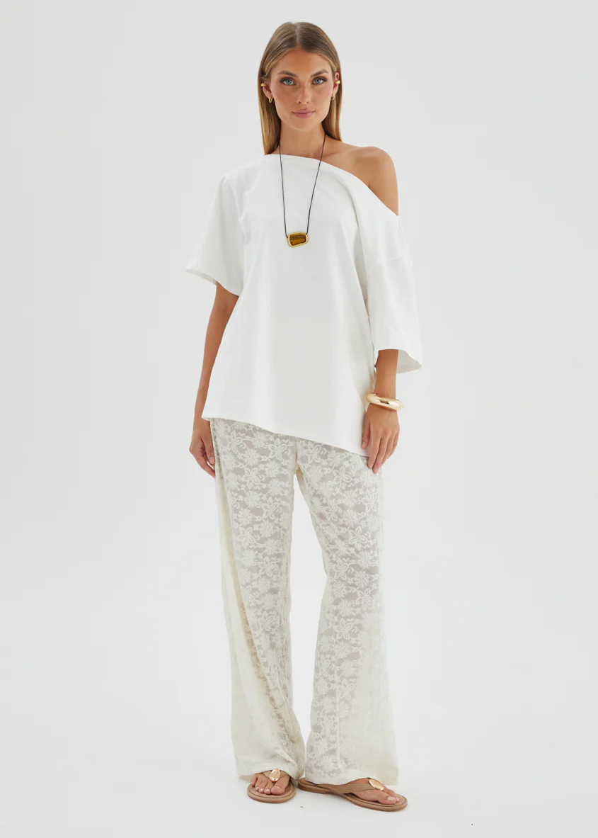 Natassia Lace Pants - Off White - Image 2