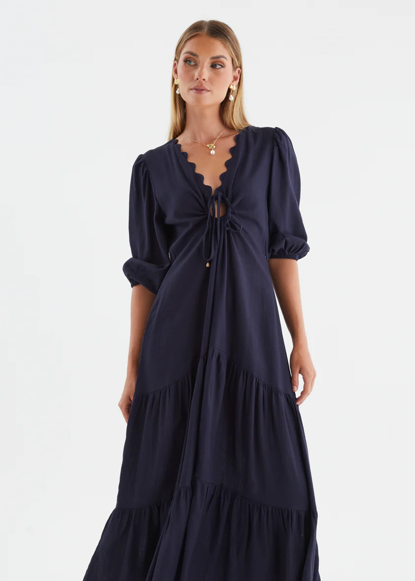 Navarro Maxi Dress - Navy - Image 3