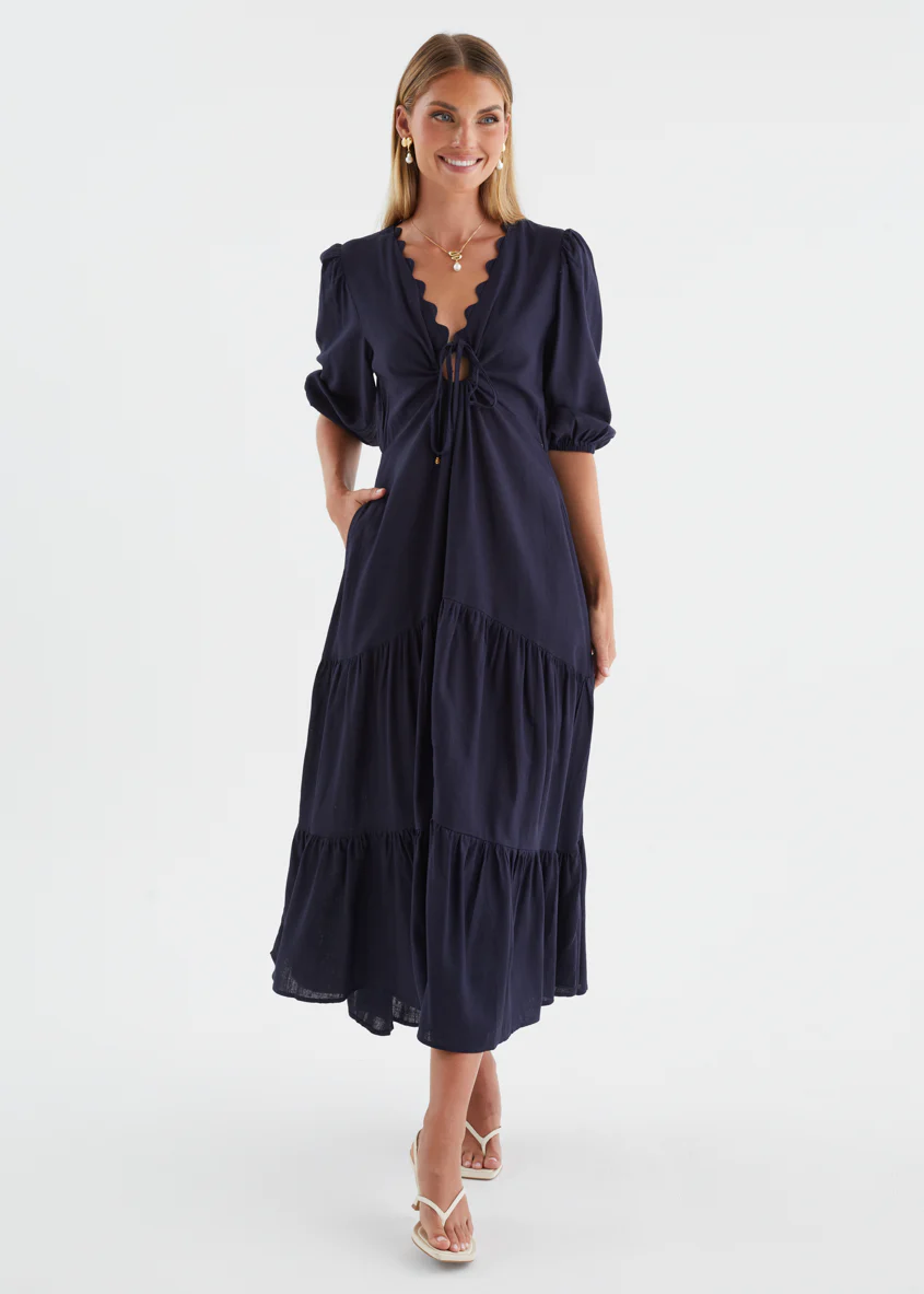 Navarro Maxi Dress - Navy - Image 4