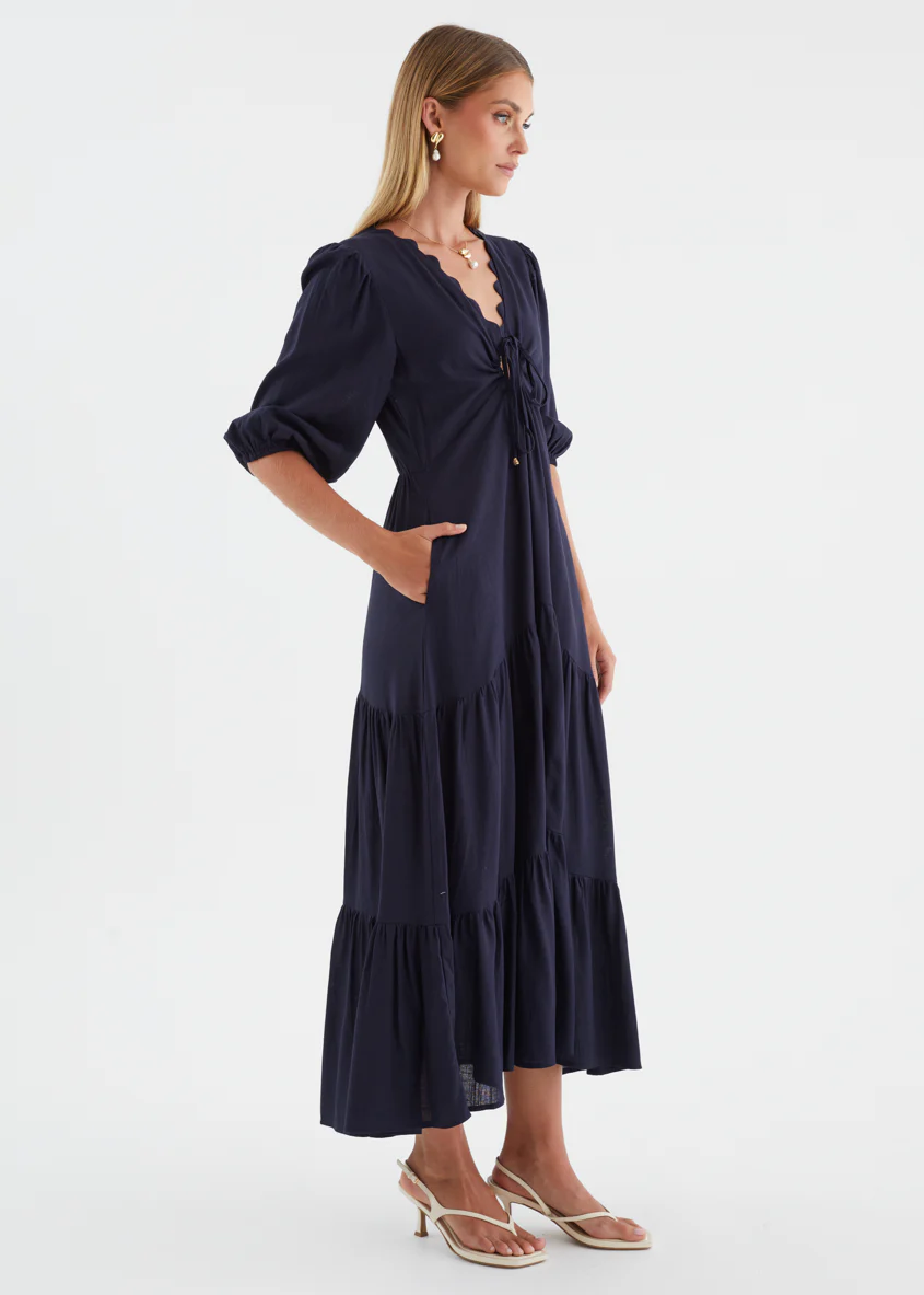 Navarro Maxi Dress - Navy - Image 6