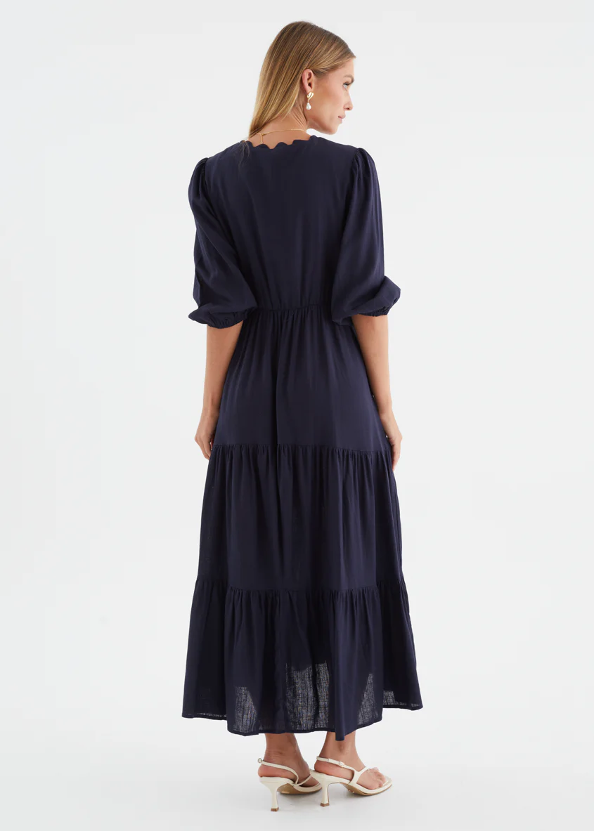 Navarro Maxi Dress - Navy - Image 7