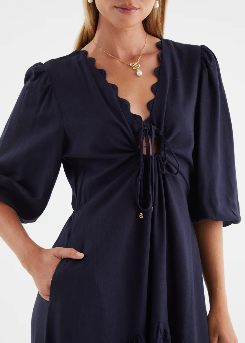 Navarro Maxi Dress - Navy - Image 8