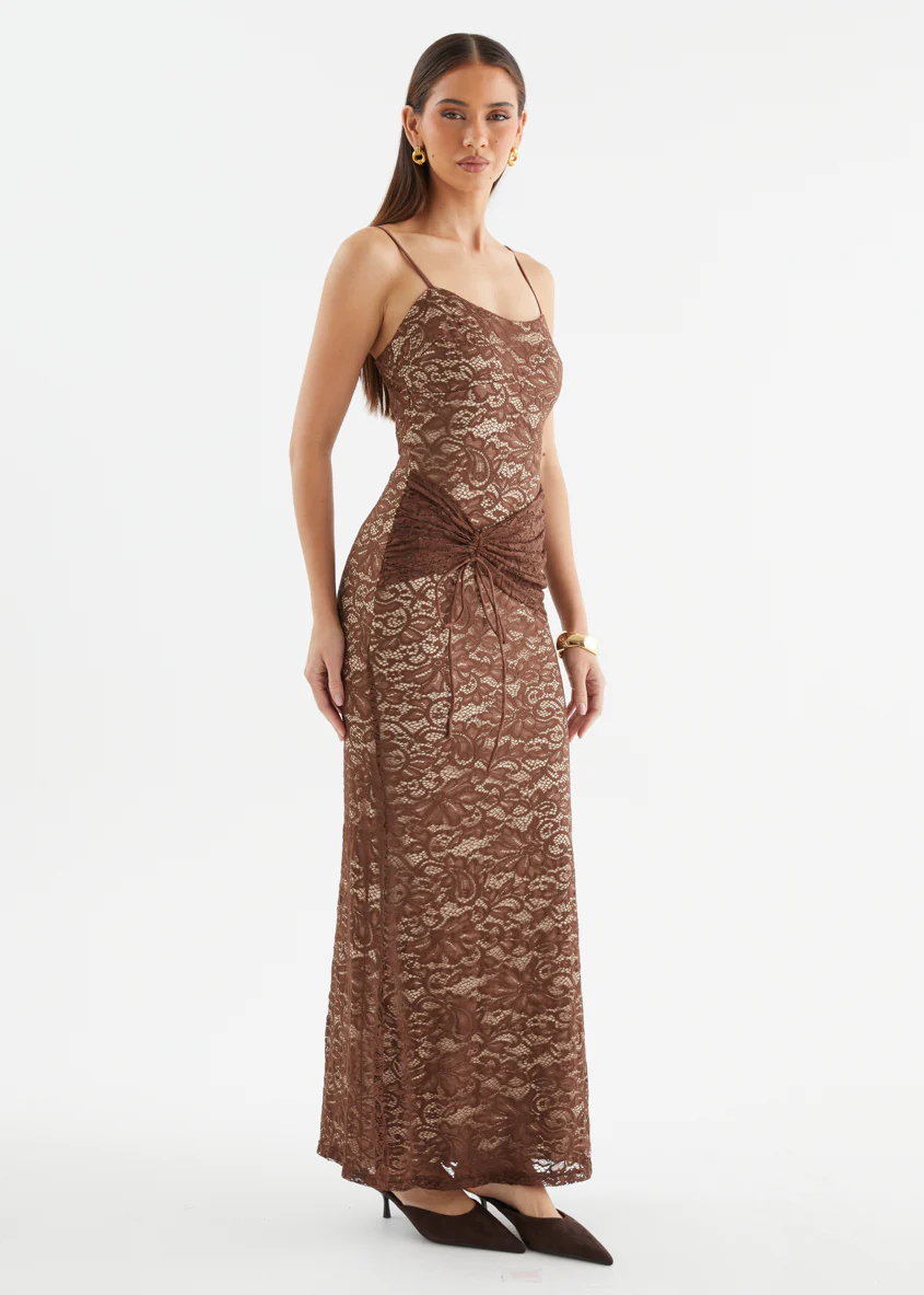 Navya Lace Maxi Dress - Chocolate - Image 10