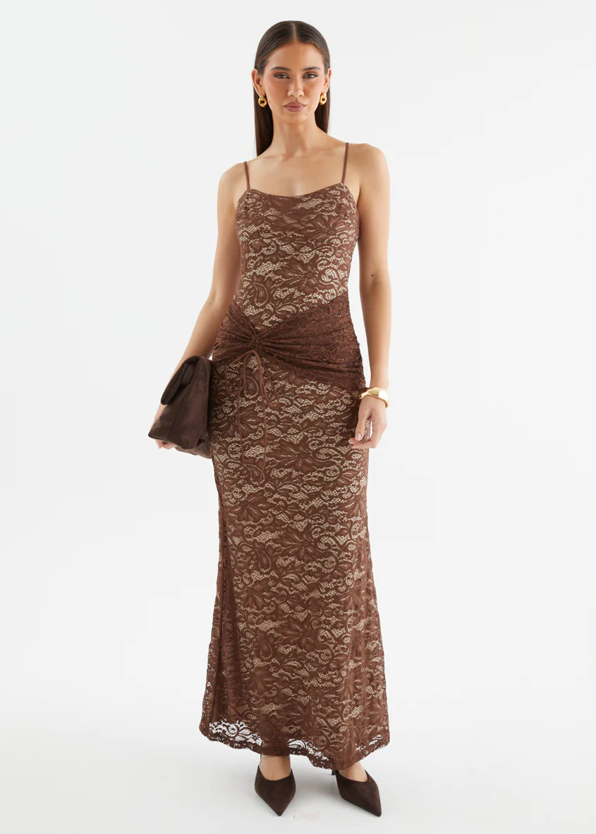 Navya Lace Maxi Dress - Chocolate - Image 12