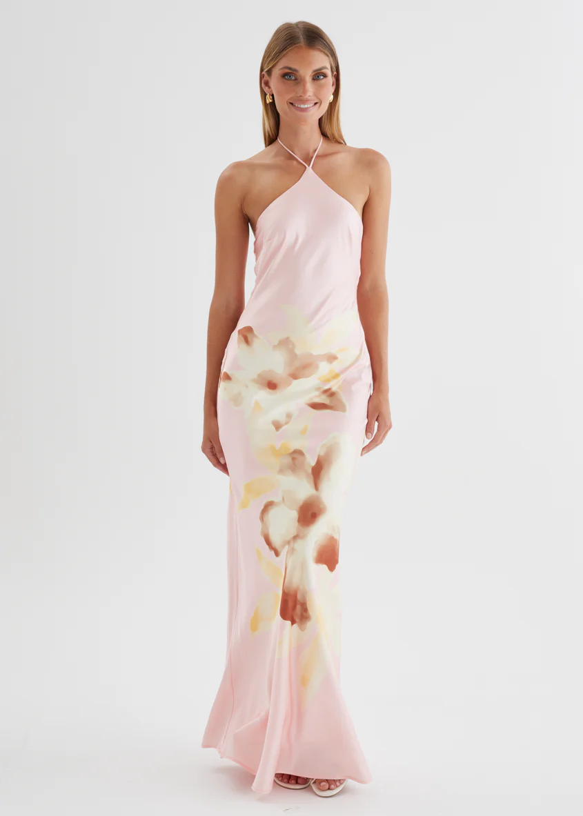 Neisha Halter Maxi Dress - Pink Floral - Image 2