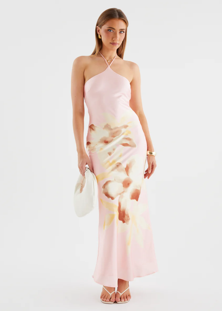 Neisha Halter Maxi Dress - Pink Floral - Image 4