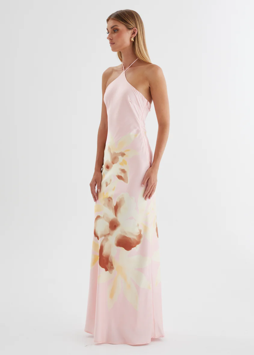Neisha Halter Maxi Dress - Pink Floral - Image 7