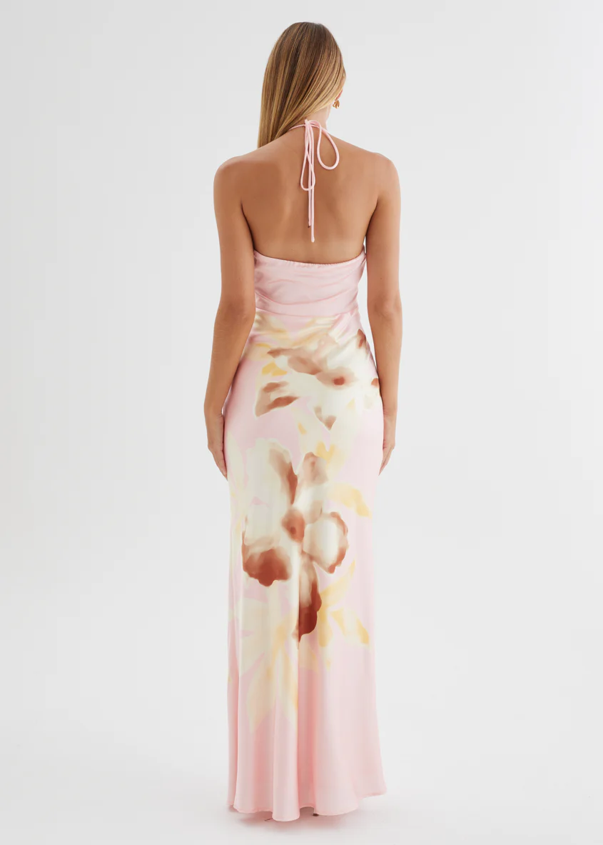 Neisha Halter Maxi Dress - Pink Floral - Image 8