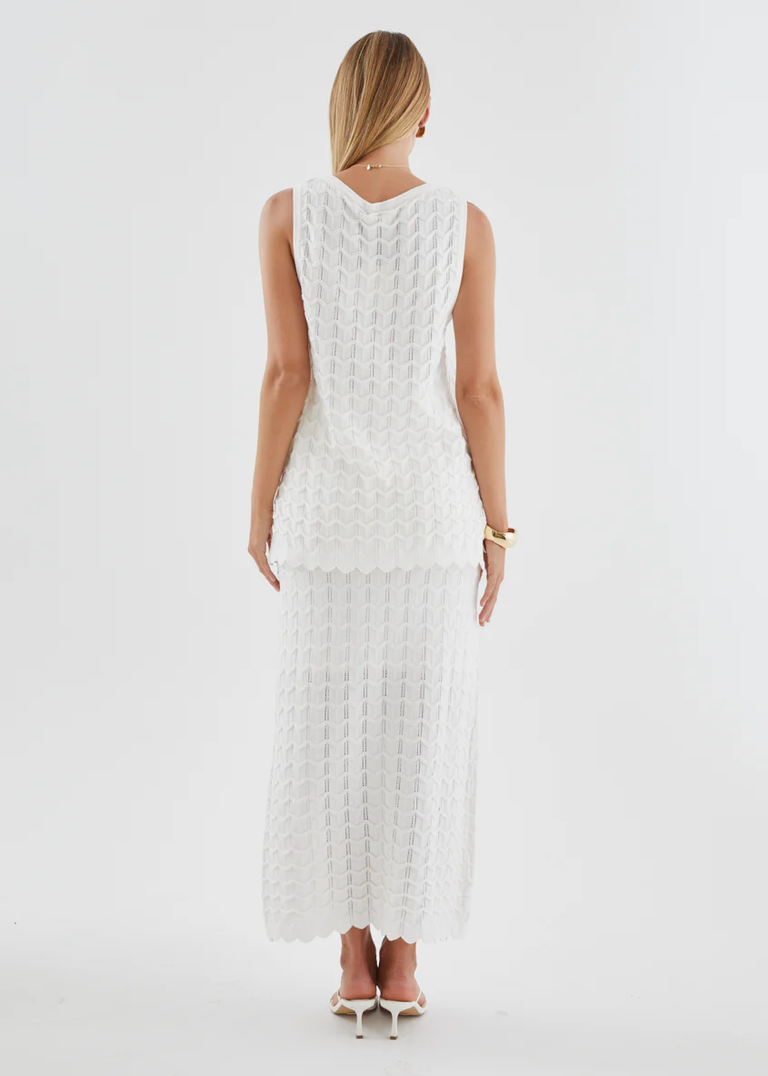 Nerida Knit Maxi Skirt - Off White - Image 7