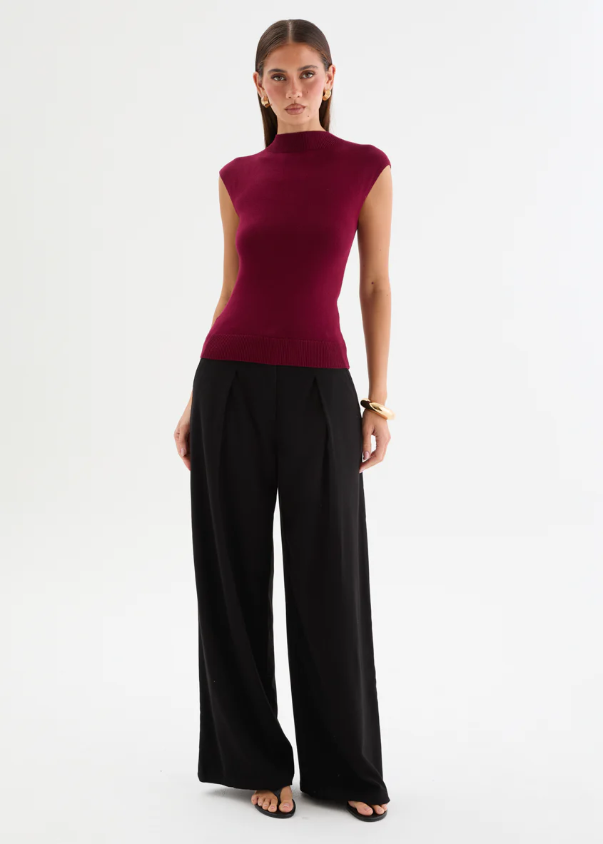 Nevada Wide Leg Pants - Black - Image 4