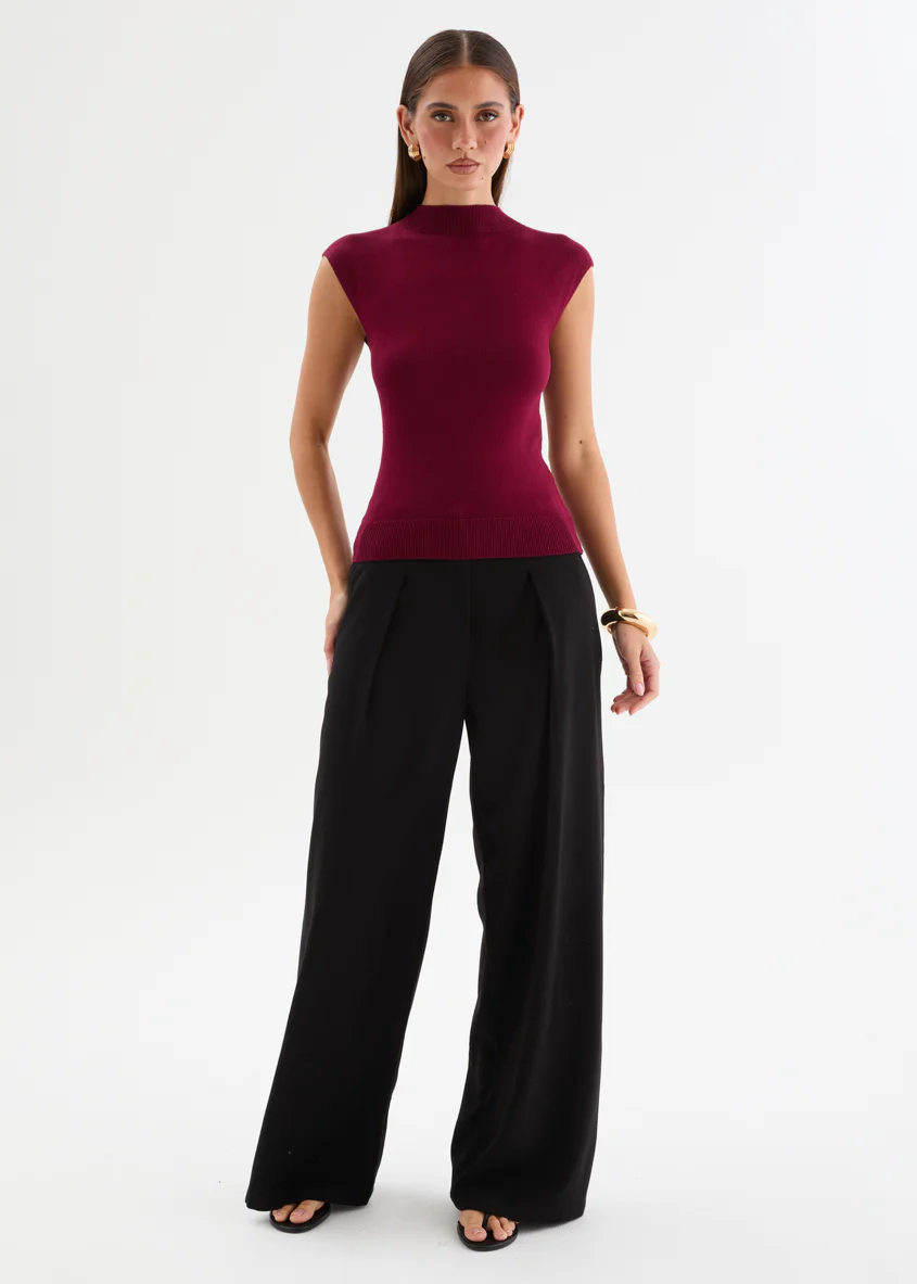 Nevada Wide Leg Pants - Black - Image 5