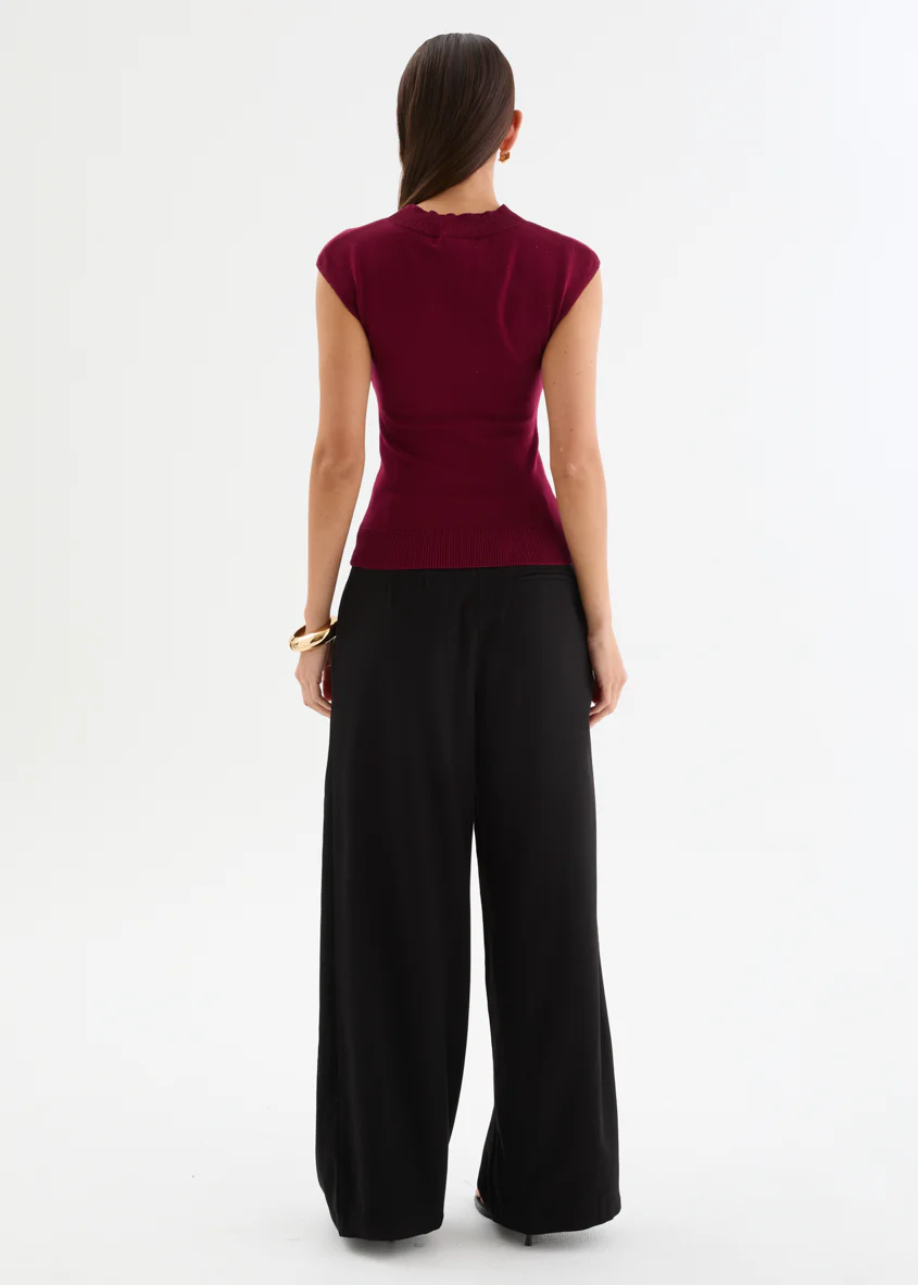 Nevada Wide Leg Pants - Black - Image 7