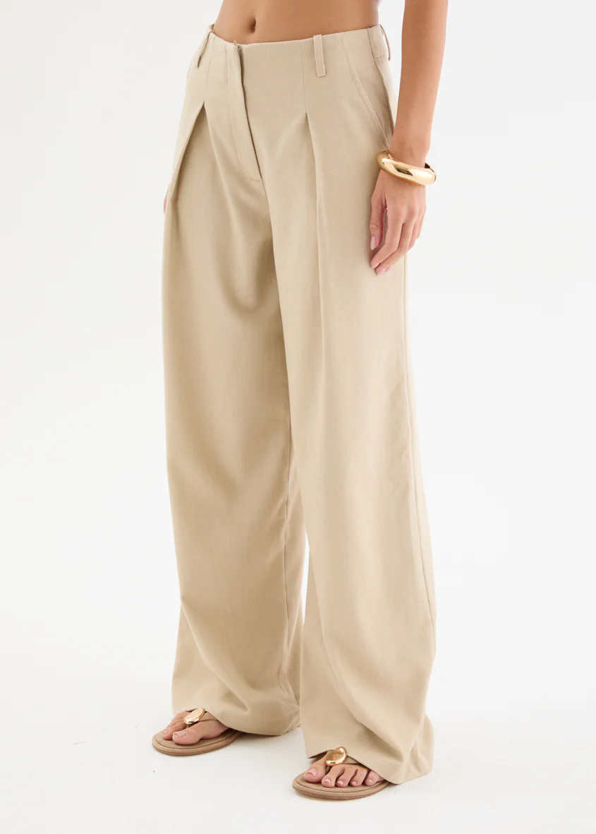 Nevada Wide Leg Pants - Sand - Image 3