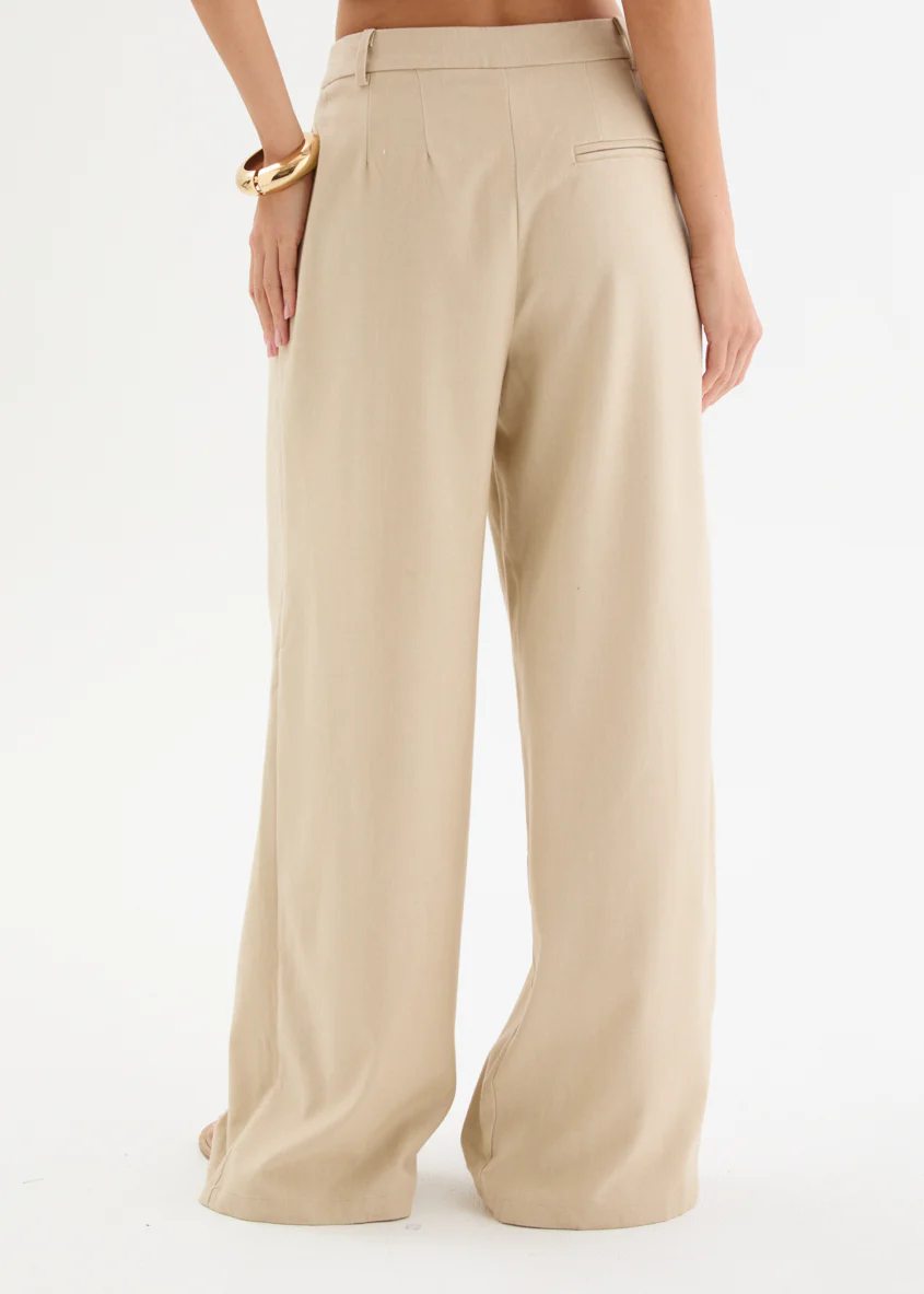 Nevada Wide Leg Pants - Sand - Image 5