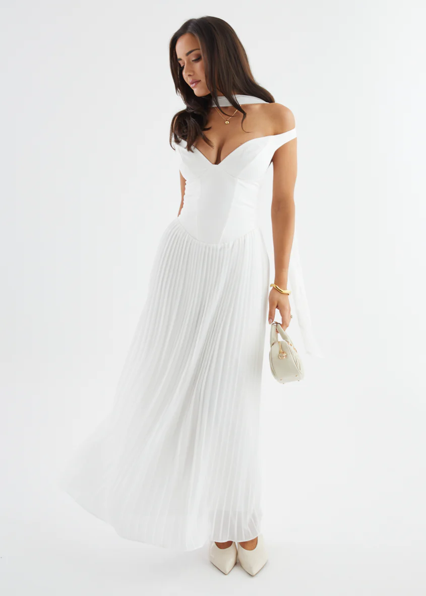 Niah Off Shoulder Maxi Dress - Off White - Image 13