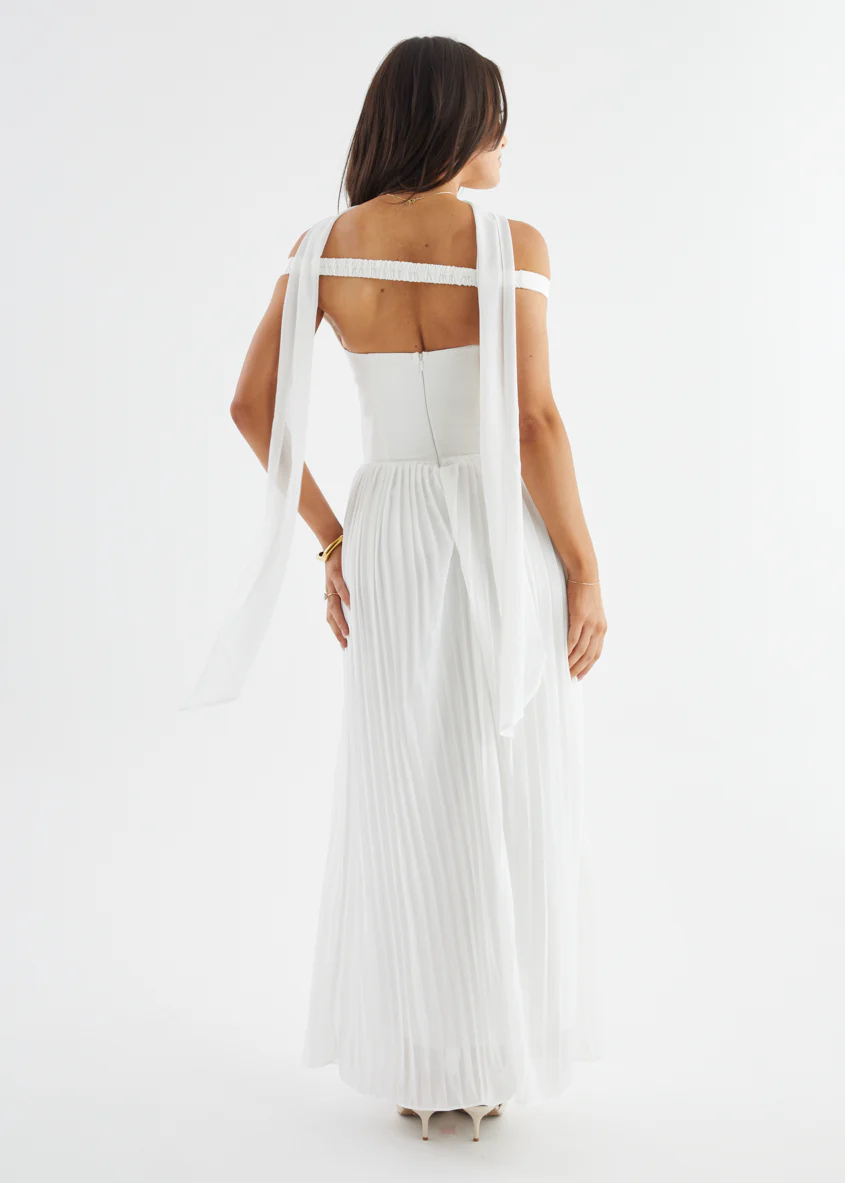 Niah Off Shoulder Maxi Dress - Off White - Image 16