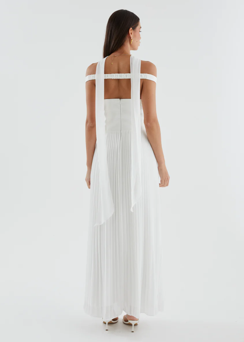 Niah Off Shoulder Maxi Dress - Off White - Image 8