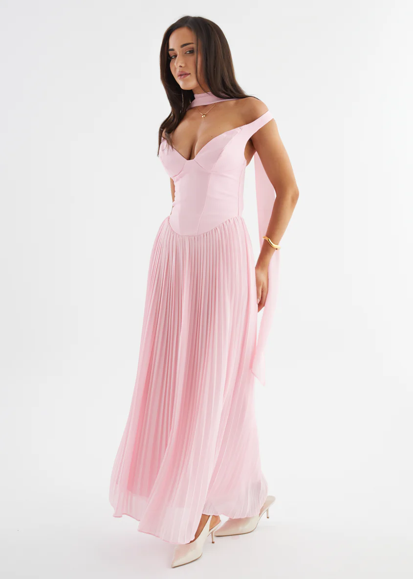 Niah Off Shoulder Maxi Dress - Pink - Image 9