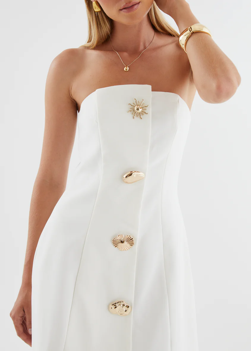 Niccola Strapless Dress - White - Image 7