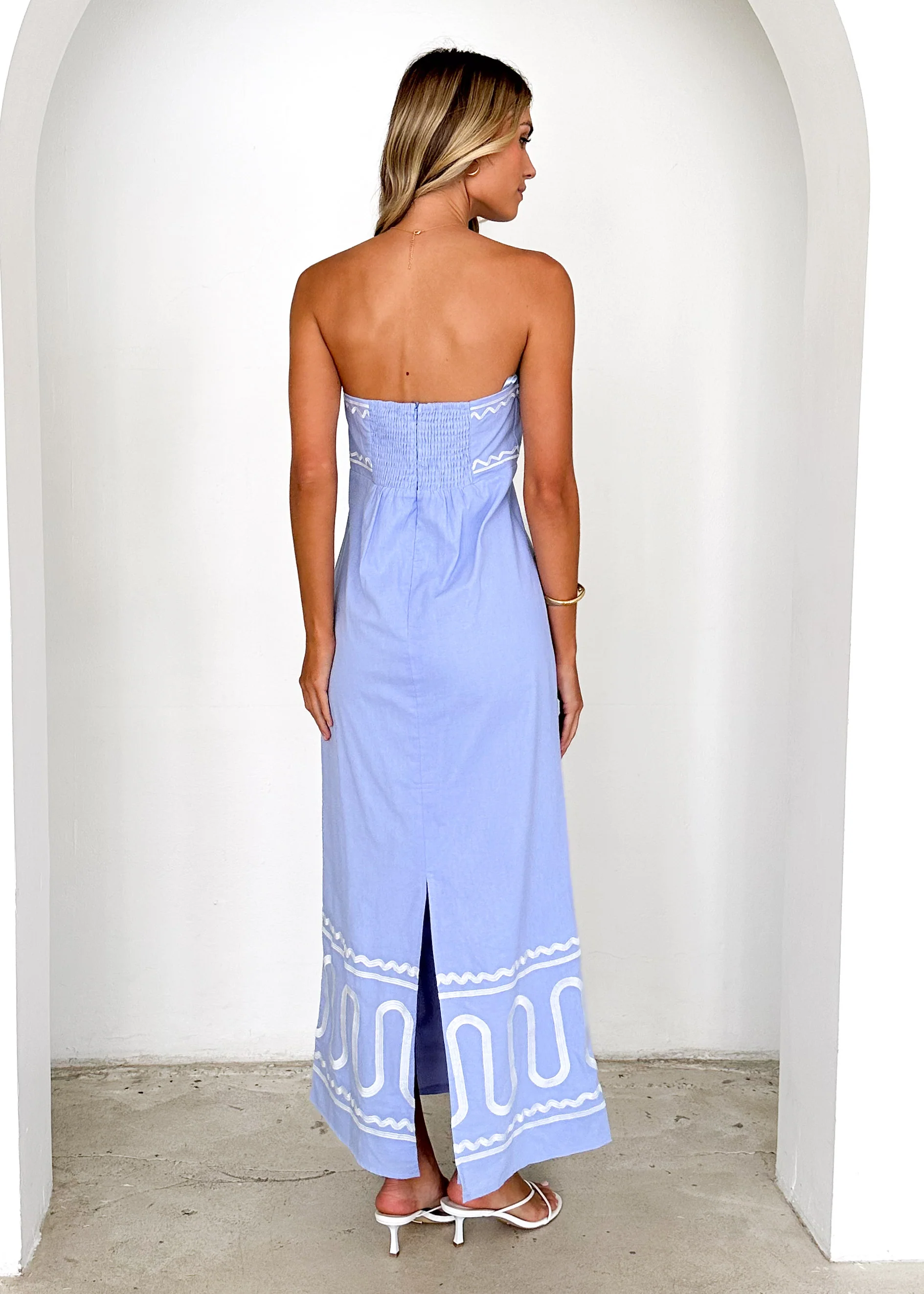 Nile Strapless Maxi Dress - Baby Blue - Image 5
