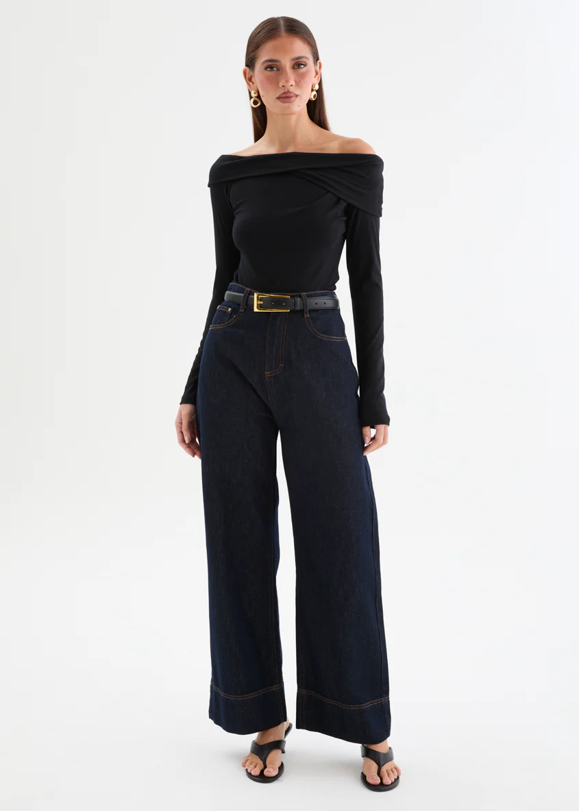 Noella Off Shoulder Top - Black