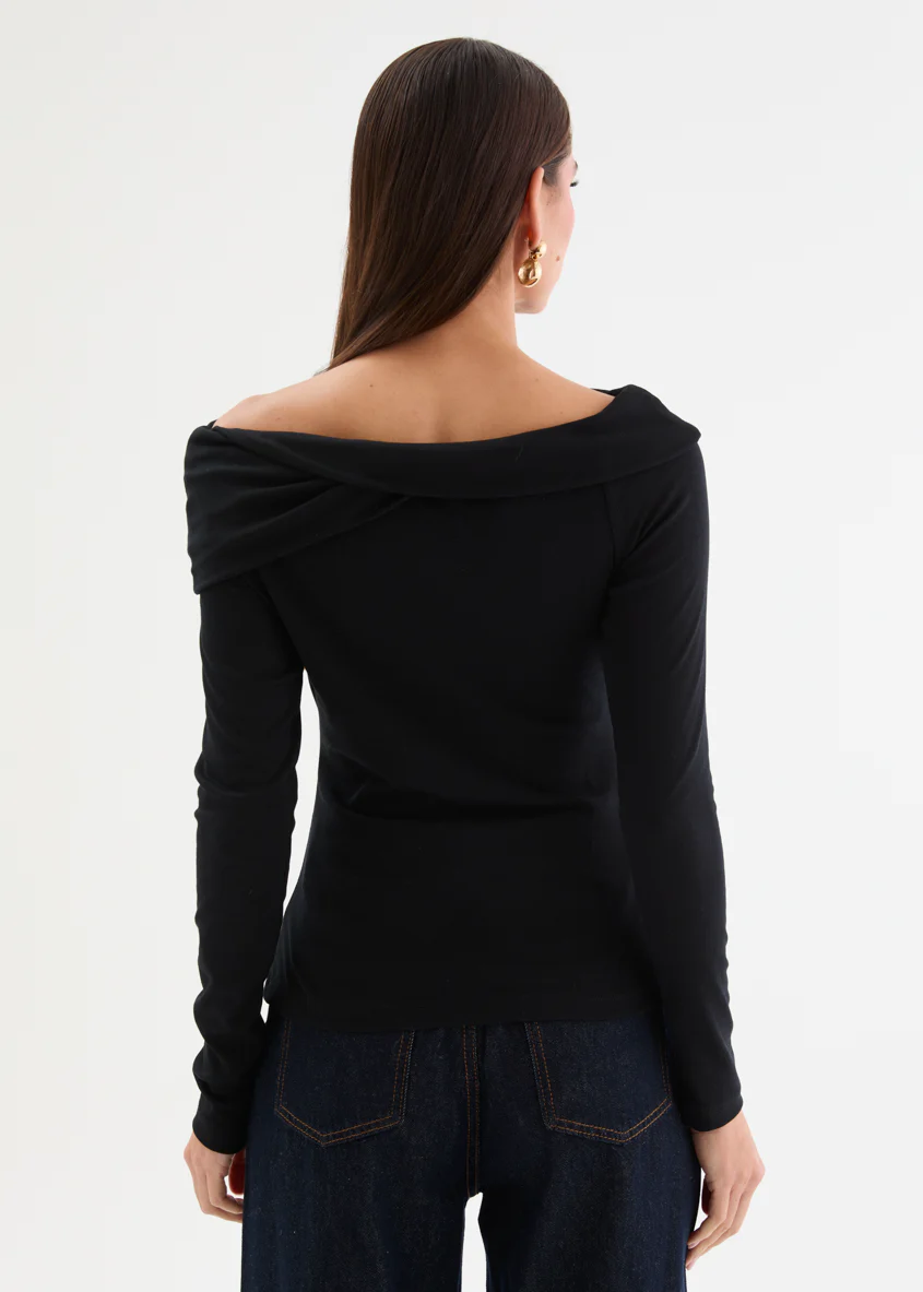 Noella Off Shoulder Top - Black - Image 6