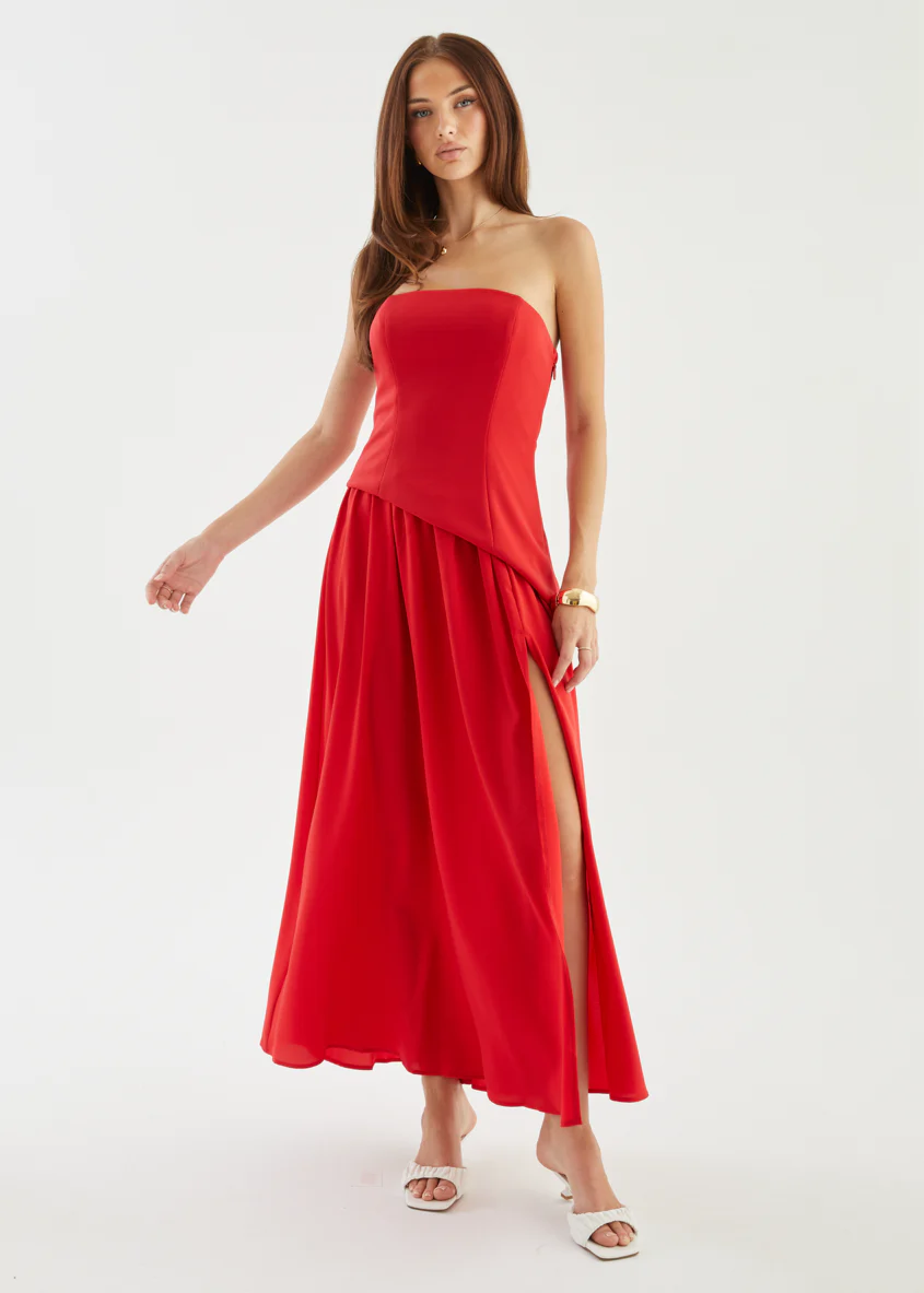 Noraah Strapless Maxi Dress - Red - Image 3
