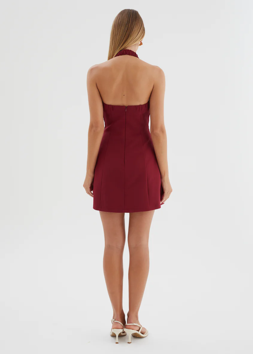 Oaklyn Halter Dress - Burgundy - Image 8