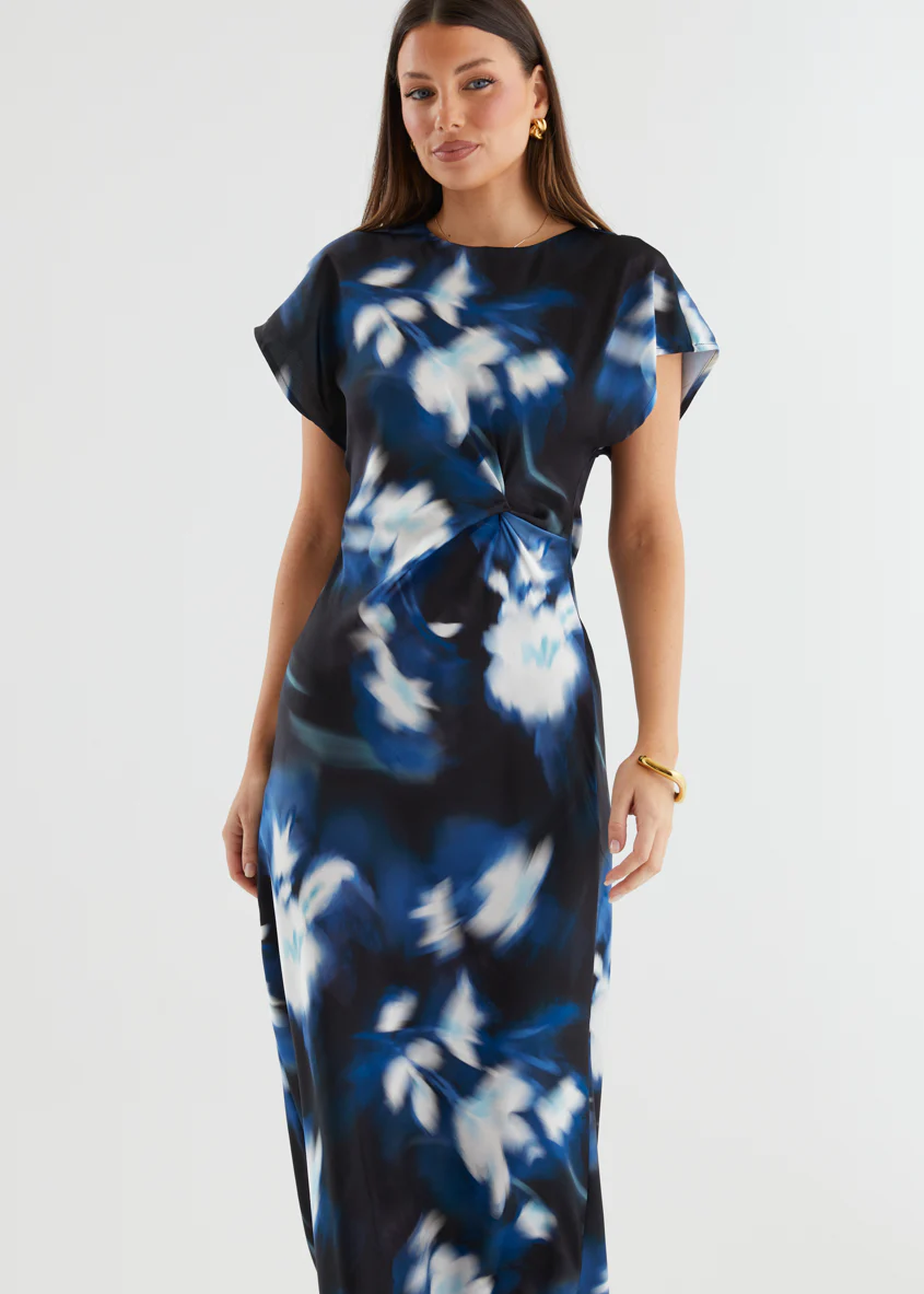 Odesza Maxi Dress - Navy Abstract - Image 3
