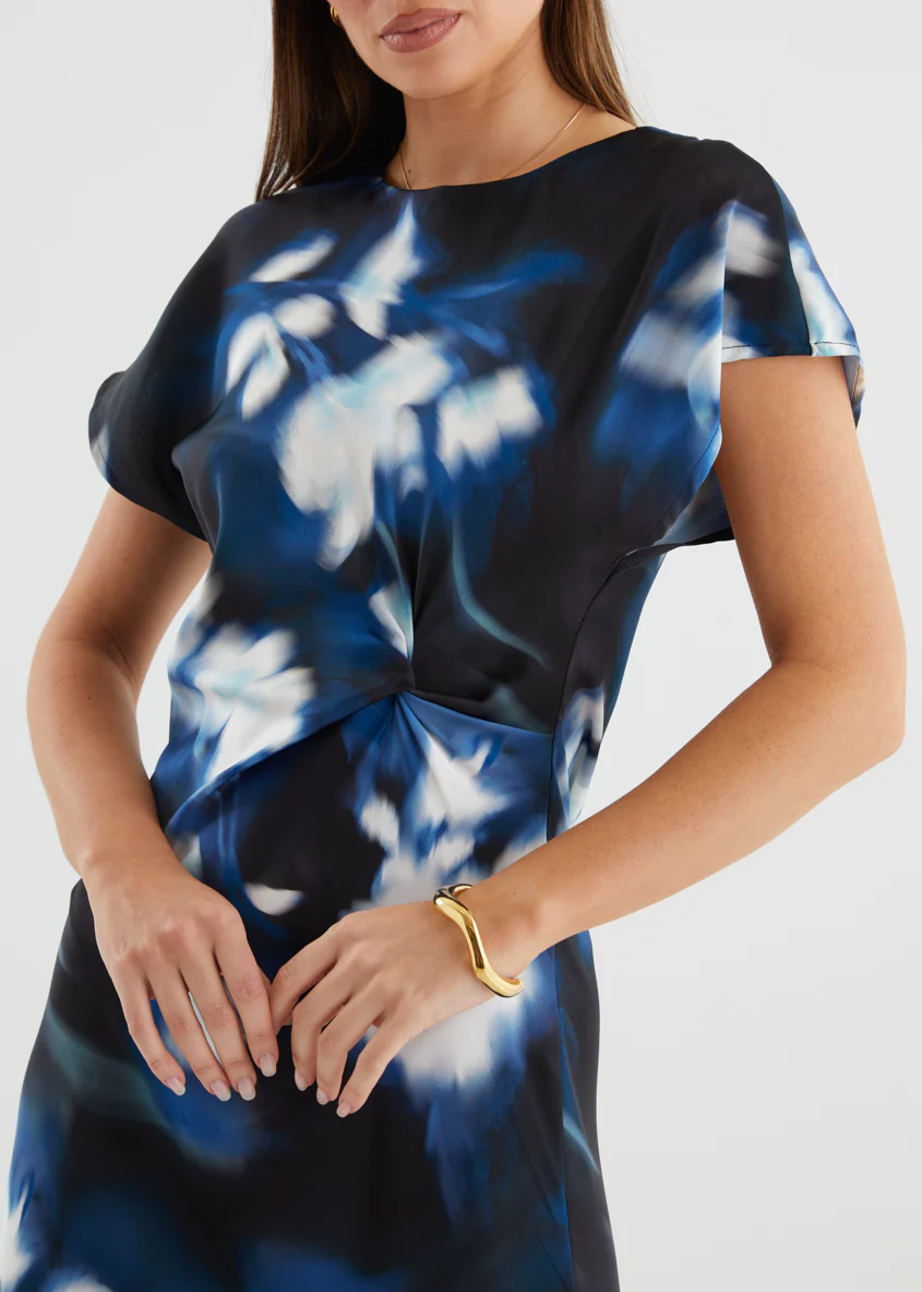 Odesza Maxi Dress - Navy Abstract - Image 8