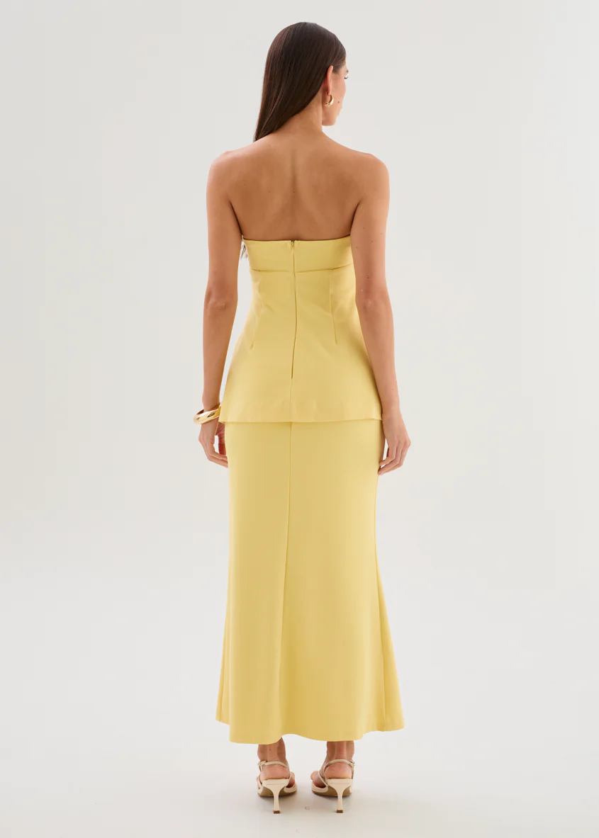 Odilia Strapless Maxi Dress - Lemon - Image 6