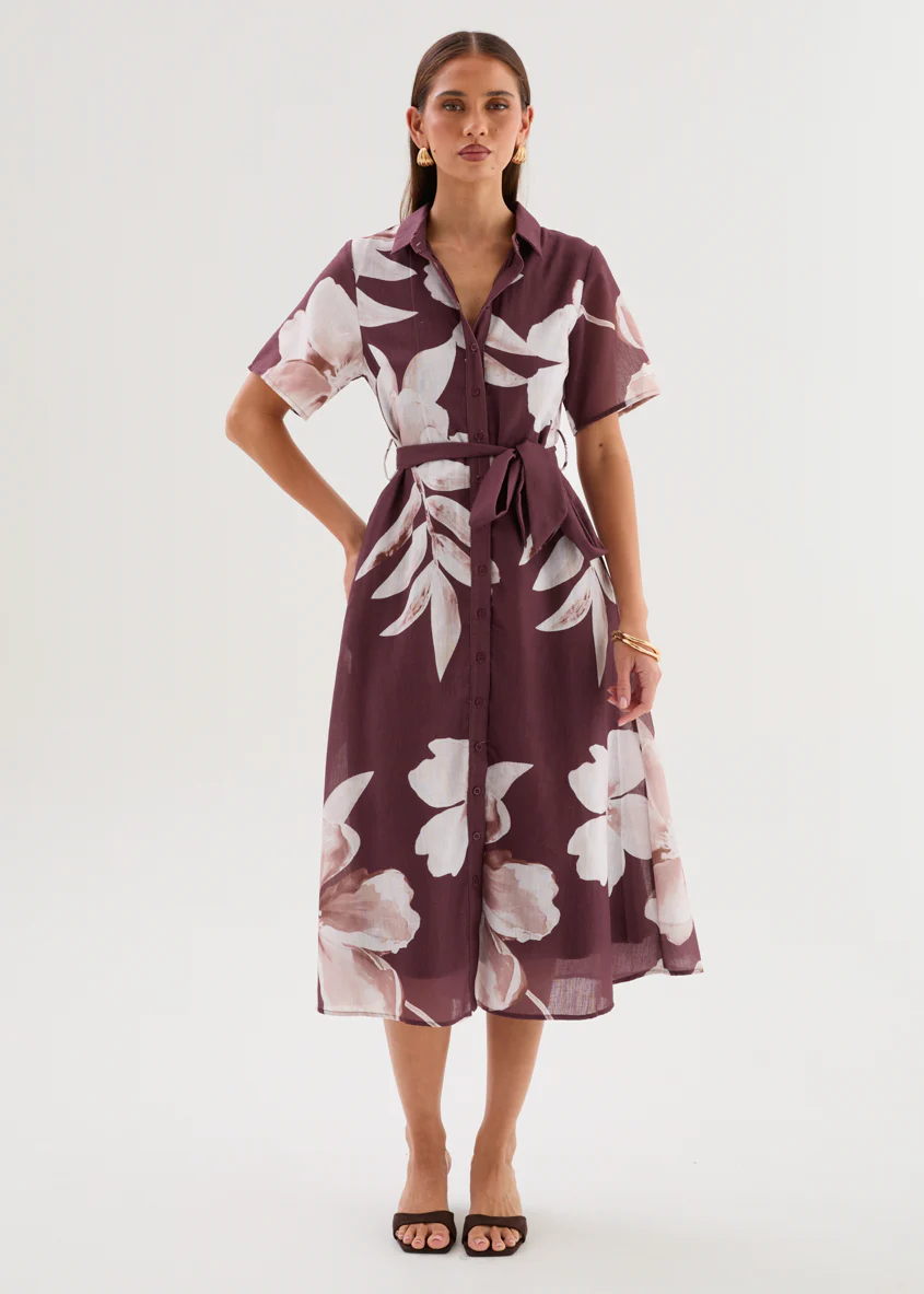 Okana Midi Dress - Chocolate Floral - Image 3